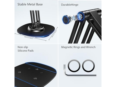 360 roterende metalbase sammenfoldelig mobiltelefonstativ