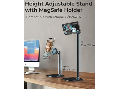 Justerbar magnetisk iPhone Stand til skrivebordet telefonholder