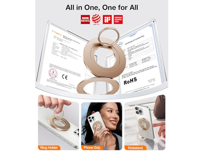 Dobbelt ring pasform til magsafe telefongreb ring indehaver