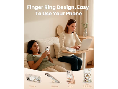 Magnetisk kortholder med ringstativ til telefon - passer til 7 kort