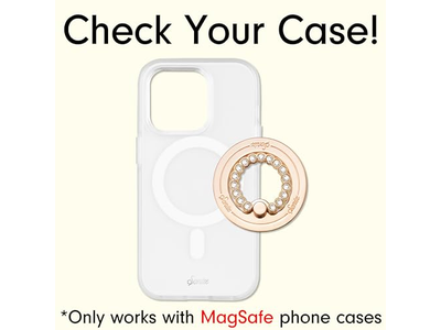 Magnetisk telefongreb og ringholder med roterbar kickstand