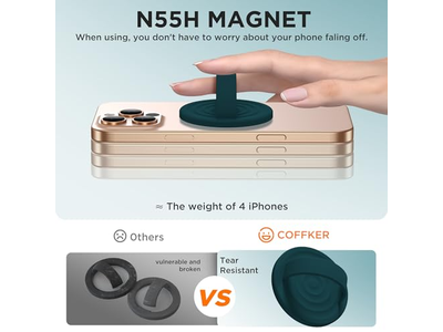 Magnetisk telefon ringgreb indehaver silikone finger loop mørkegrøn