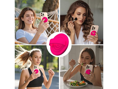 Magnetisk telefonring greb indehaver silikone finger loop neon pink