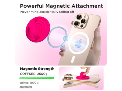 Magnetisk telefonring greb indehaver silikone finger loop neon pink