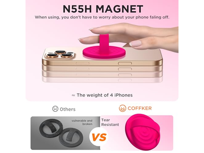 Magnetisk telefonring greb indehaver silikone finger loop neon pink
