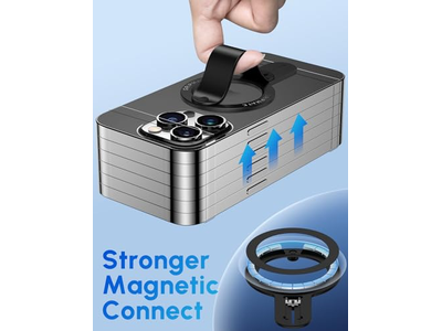 Magnetisk telefon ringholder aftagelig til iPhone 16