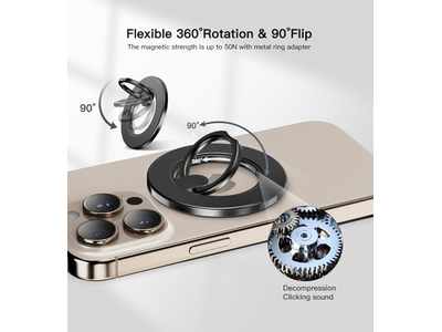 Magnetisk telefon ringholder til magsikker 360 frit rotation