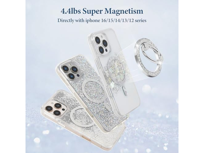Magnetisk telefon ringholder står med magsafe tilbehør sølv