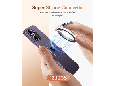 Magnetisk telefon ringholder med justerbar stativ og kickstand