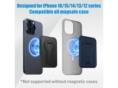 Magnetisk tegnebog til iPhone - Letvægtskortholder og står