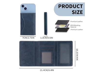 Magnetisk tegnebog til iPhone -kortholder Blue