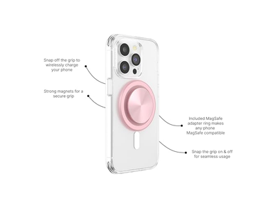 Magsafe telefongreb med kickstand og byttelig top støvet rose