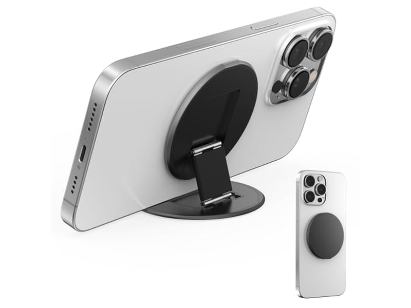 Tosidet magnetisk telefon ringholder med kickstand og greb