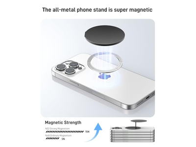 Tosidet magnetisk telefon ringholder med kickstand og greb