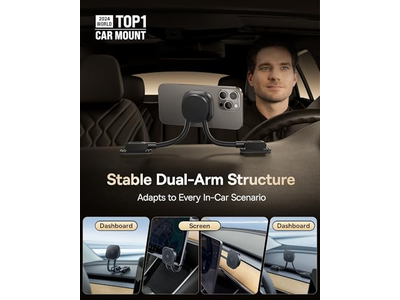 Dobbelt arm justerbar magnetisk telefon indehaver