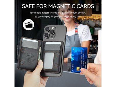 Magnetisk kortholder RFID blokerende pu læder minimalistisk telefon tegnebog