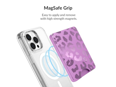 Magnetisk kortholder tegnebog til iPhone 12-13-14-15-Amethyst lilla L