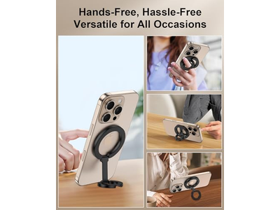 Magnetisk telefongrebholder med justerbar kickstand til smartphones