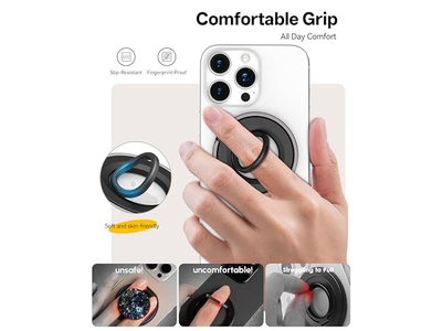 Magnetisk telefongreb Ringholder stativ kompatibel med iPhone og Andro