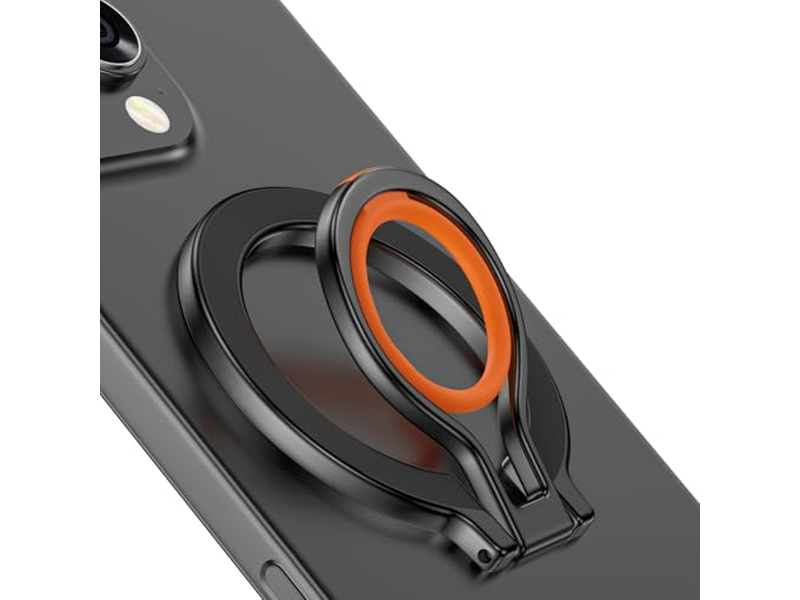 Magnetisk telefongreb står med justerbar kickstand og fingerrem