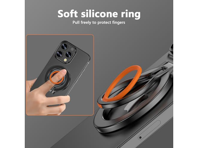 Magnetisk telefongreb står med justerbar kickstand og fingerrem
