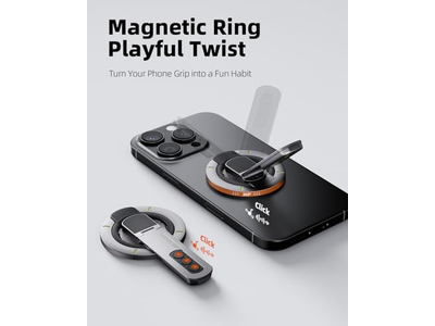 Magnetisk telefongreb står med fingerringholder og fidget -design