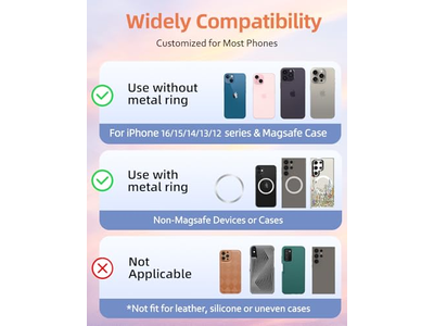 Magnetisk telefon ringholder kompatibel med MagSafe