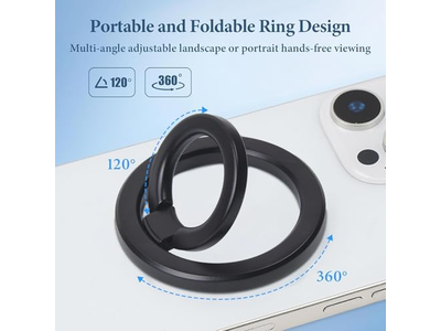 Magnetisk telefonringsholder står med MagSafe -tilbehør til iPhone