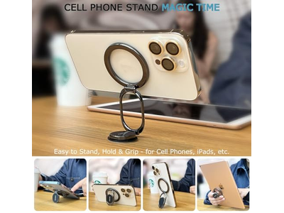 Magnetisk telefon ringholder med justerbart fingergreb til smartphones