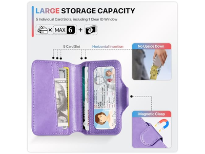 Magnetisk telefon tegnebogskortholder med RFID blokerer 5 slots til 7 CA