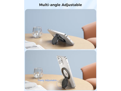 Magnetisk ringholder til brug af dobbelt side af aftageligt greb med kickstand