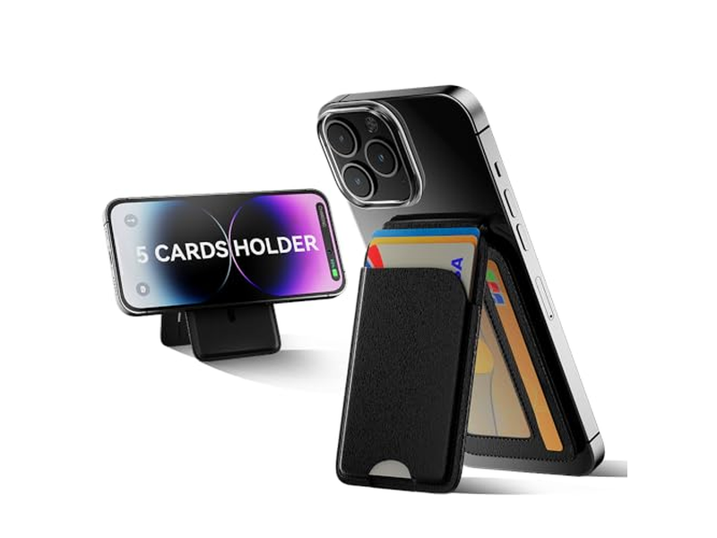 Magnetisk tegnebog til iPhone 5 -kortholder med stativ RFID -blokering B