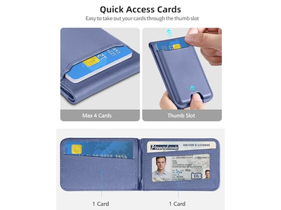Magnetisk tegnebog Stand med justerbar stativ ID -vindue RFID -blokering