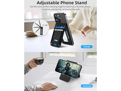 Magnetisk tegnebog står med ID -vindue og 4 kortslots RFID -blokering
