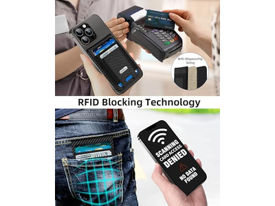 Magnetisk tegnebog står med ID -vindue og 4 kortslots RFID -blokering