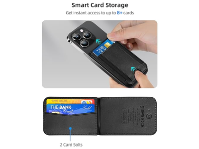 Magnetisk tegnebog med find min 8-kortholder RFID blokerende sort