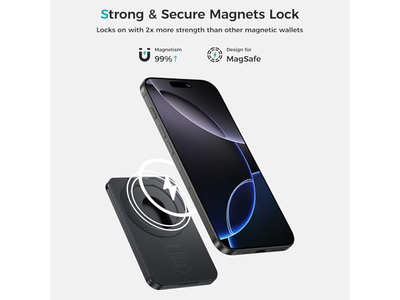 Magnetisk tegnebog med stativ minimalistisk kortholder til iPhone RFID BL