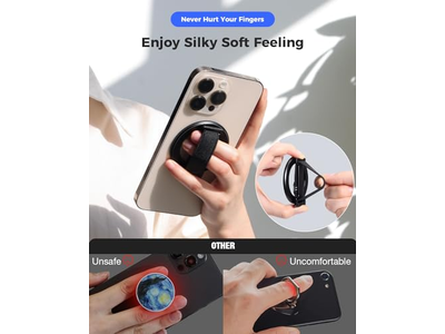 Magsafe telefongreb med fingerrem aftagelige magsafe ringholder