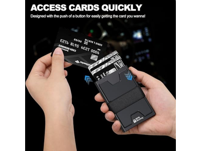 Slim aluminiumskortholder tegnebog RFID -blokering indeholder 12plus -kort plus