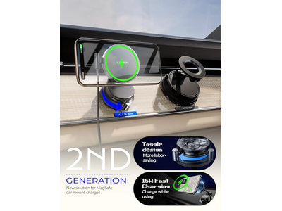 Suge Cup Phone Mount 15W Magsafe Car Mount Charger
